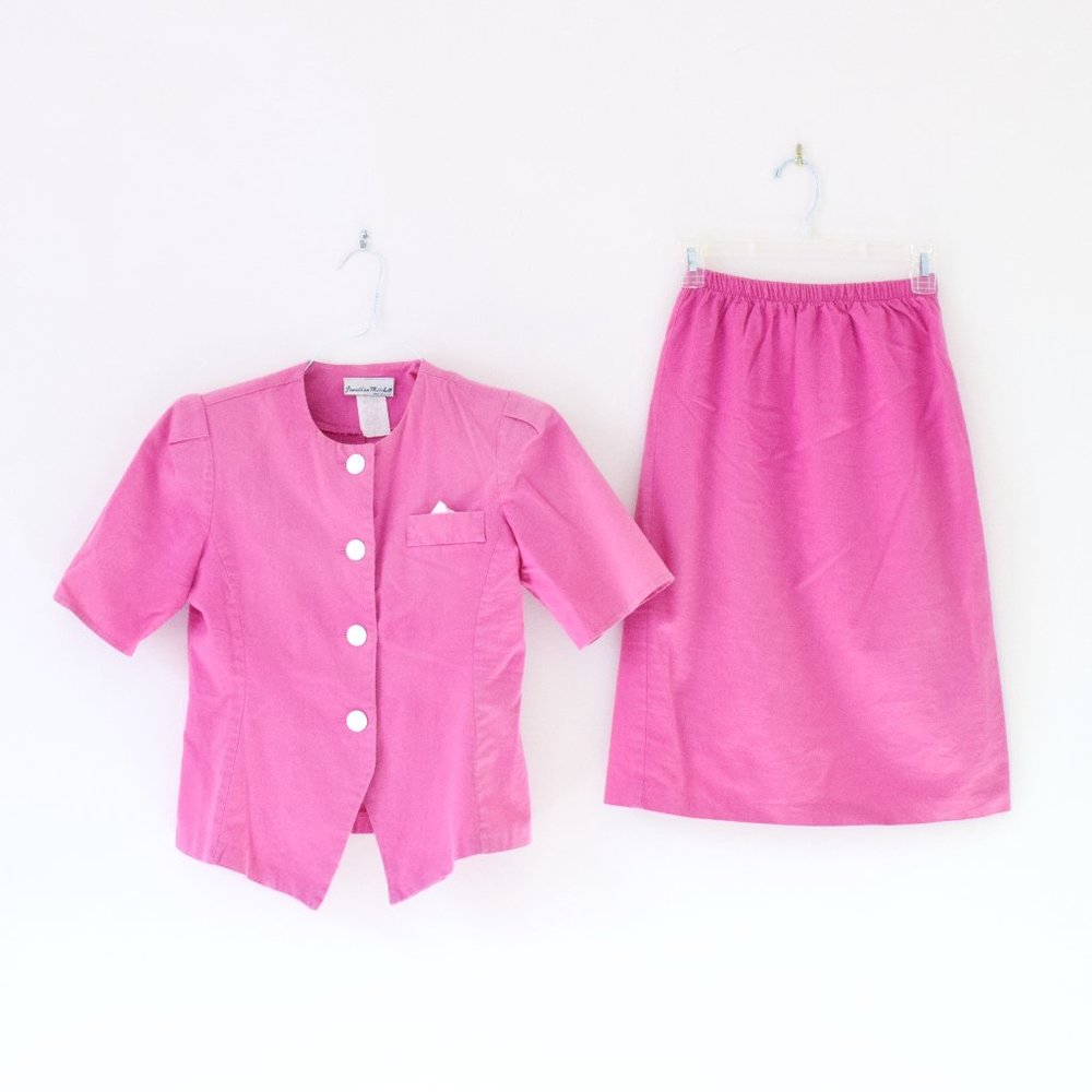 JONATHAN MITCHELL Vintage Pink Two Piece Suit Set | Size S